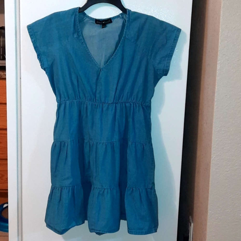 Blue Denim Dress. Size Large. Look and feel of soft denim.